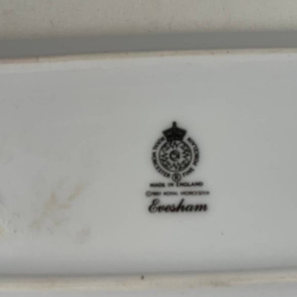 EVERHAM ROYAL WORCESTER Olive or Candy Dish 9" Gold Trimmed Berries England - Picture 10 of 12